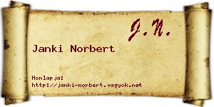 Janki Norbert névjegykártya